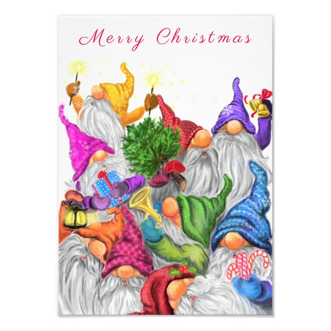 Weihnachts-Foto Print mit Happy Gnome Party Fotodruck (Vorne)