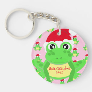 Weihnachts Foto Rosa Frosch Weihnachtsmannmütze Mu Schlüsselanhänger