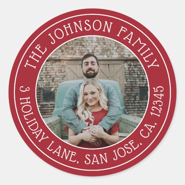 Weihnachts-Foto Runder Aufkleber (Vorderseite)