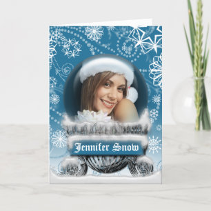 Weihnachts-Foto Schneeglobe-Vorlage Blank Innen Feiertagskarte