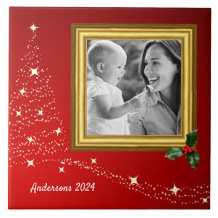 Weihnachts-Foto Tile / personalisiert Fliese