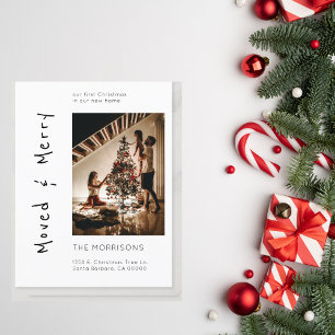 Weihnachts-Foto übertragen und frohe neue Adresse  Postkarte