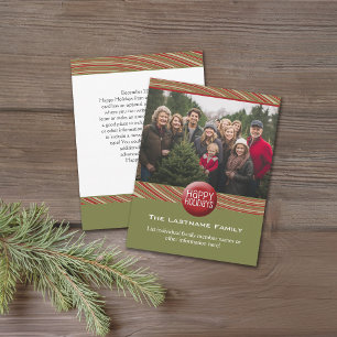 Weihnachts-Foto und Brief - Retro-Grün Feiertagskarte