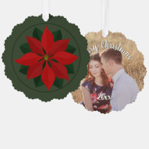 Weihnachts-Foto und Poinsettia