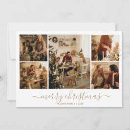 Weihnachts-Foto-Weihnachtskarte (Gold) Feiertagskarte