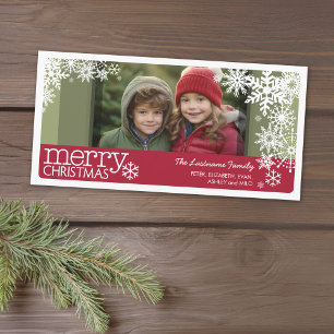 Weihnachts-Foto - Whimsisches Let It Snow Schneefl Feiertagskarte