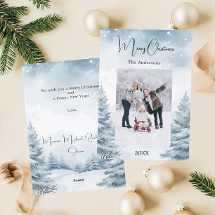 Weihnachts-Foto-Winterlandschaft Feiertagskarte