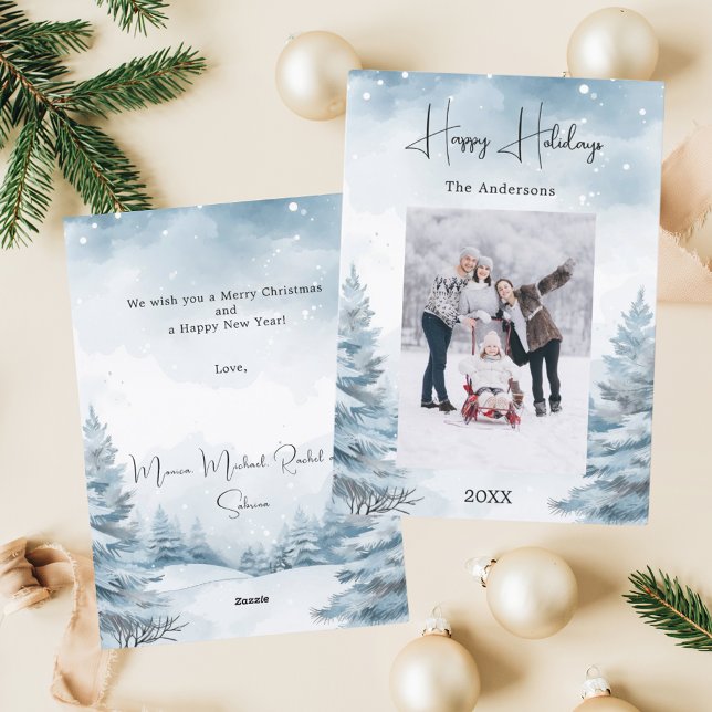 Weihnachts-Foto-Winterlandschaft Feiertagskarte (Von Creator hochgeladen)