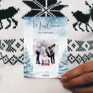 Weihnachts-Foto-Winterlandschaft Feiertagskarte