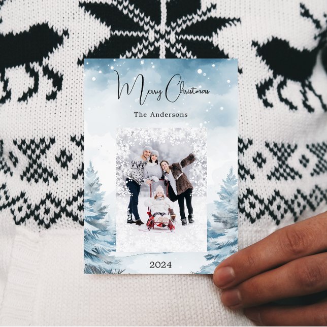 Weihnachts-Foto-Winterlandschaft Feiertagskarte (Von Creator hochgeladen)