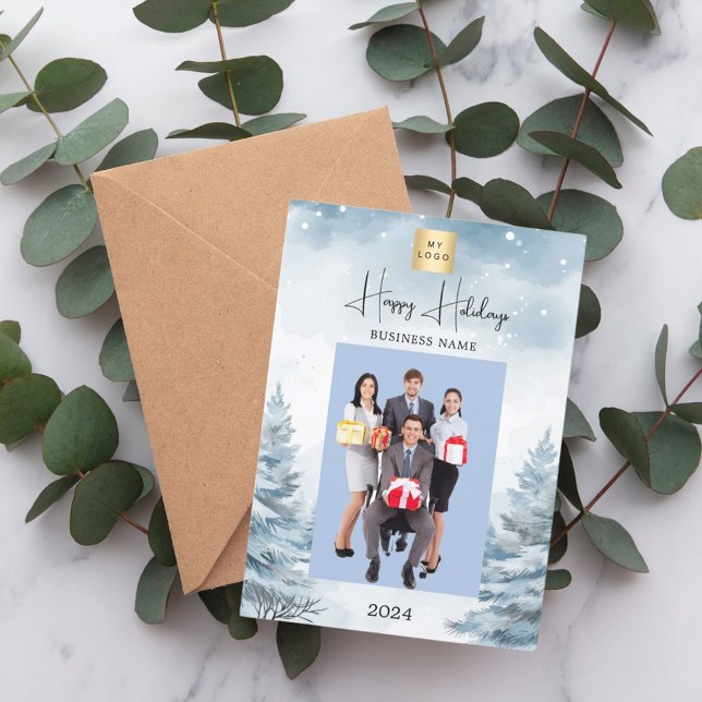 Weihnachts-Foto-Winterlandschaftsgeschäft QR Feiertagskarte (Von Creator hochgeladen)