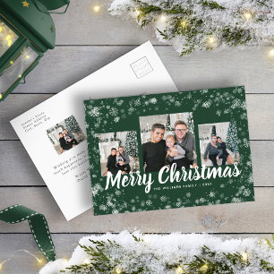Weihnachts-Fotocollage Postkarte