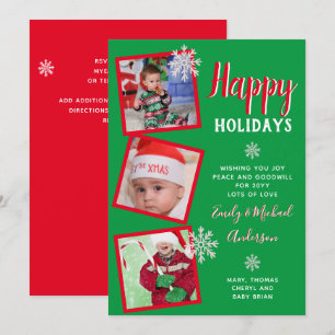 Weihnachts-Fotocollagen-Vorlage Grüße Einladung