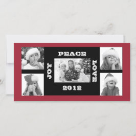 Weihnachts-Fotokarte 5 Fotos Freude Liebe Feiertagskarte