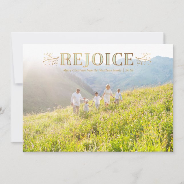 Weihnachts-Fotokarte freuen Feiertagskarte (Vorderseite)