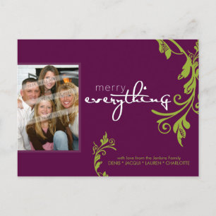 WEIHNAChTS-FOTOPOSTKARTE :: dicke Ranke 3L Feiertagspostkarte