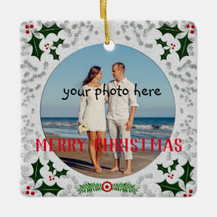 Weihnachts-Fotorahmen Keramikornament