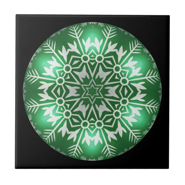 Weihnachts-Fraktal Design ~ Kaleidoskop ~ * ~ Fliese (Vorderseite)