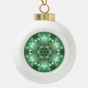Weihnachts-Fraktal Design ~ Kaleidoskop ~ * ~ Keramik Kugel-Ornament