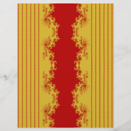 Weihnachts-Fraktal Gold & Rot Scrapbook-Papier