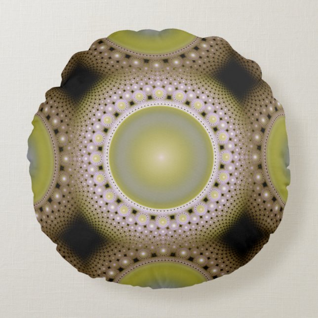 Weihnachts-Fraktal Rundes Kissen (Vorderseite)