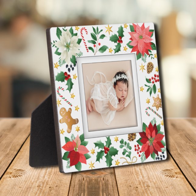 Weihnachts-Frameless-Familie Foto Easel Zurück Fotoplatte (Christmas Frameless Family Photo Easel Back Plaque)