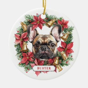 Weihnachts-Französisch Bulldog Keramik Circle Orna Keramik Ornament