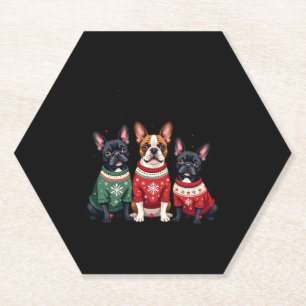 Weihnachts Französisch Bulldogs Xmas Frenchie Dog  Untersetzer