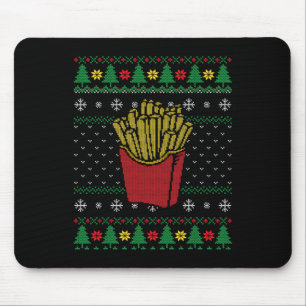 Weihnachts Französisch Fries Ugly Sweater Mousepad