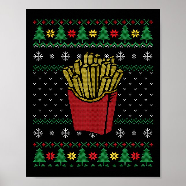 Weihnachts Französisch Fries Ugly Sweater Poster (Vorne)