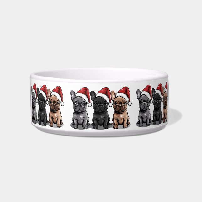 Weihnachts Französischer Bulldog Santa Dog Napf (Vorderseite)