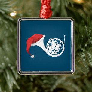 Weihnachts-Französisches Horn-Shirt - Santa French Ornament Aus Metall