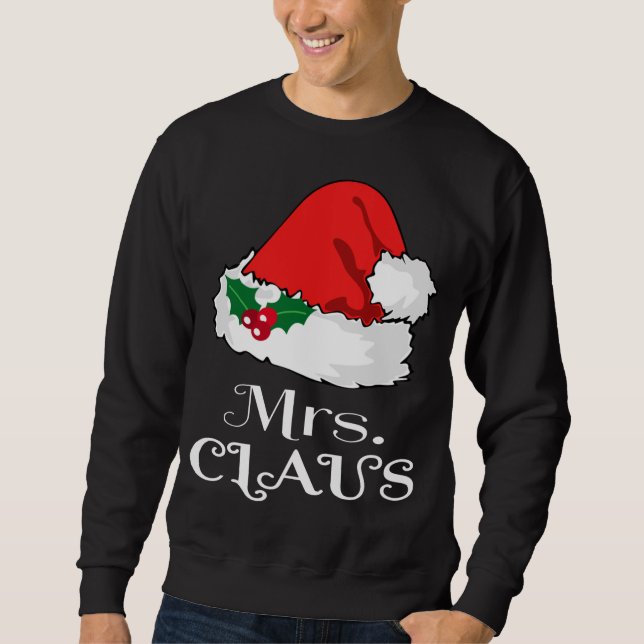 Weihnachts Frau Claus Matching Pajama Weihnachtsma Sweatshirt (Vorderseite)
