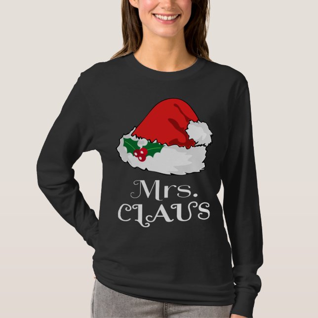 Weihnachts Frau Claus Matching Pajama Weihnachtsma T-Shirt (Vorderseite)