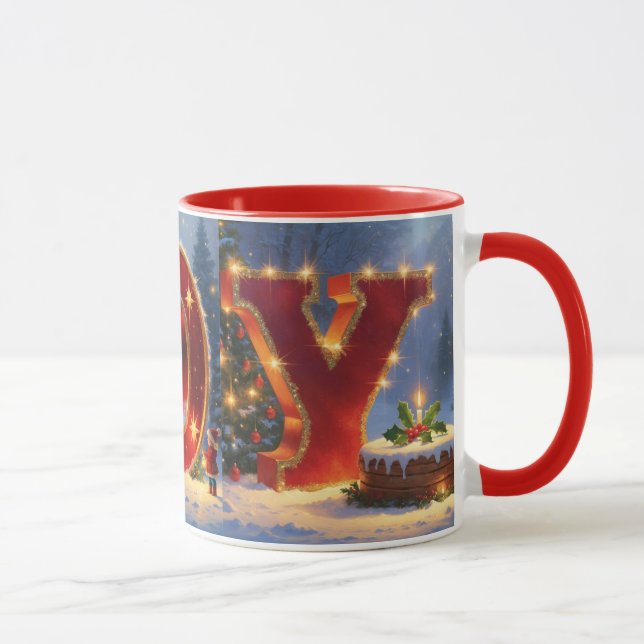 Weihnachts FREUDE Festliches Geschenk Geheim Santa Tasse (Rechts)