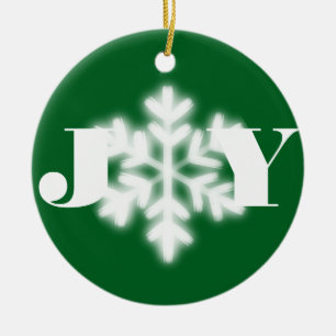 Weihnachts-Freude personalisieren minimalistisch e Keramik Ornament