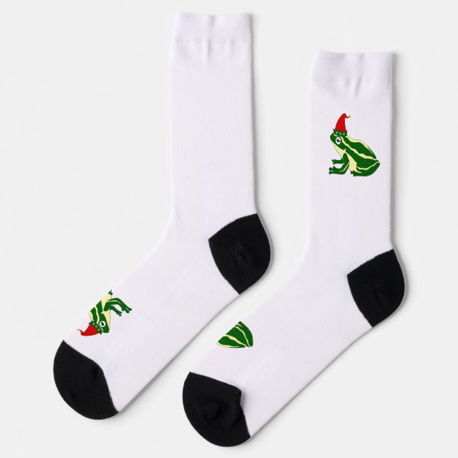 Weihnachts-Frosch-Crew-Socken Socken (Linkes Detail)