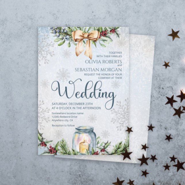 Weihnachts Frostige Winterhochzeit Einladung (Von Creator hochgeladen)