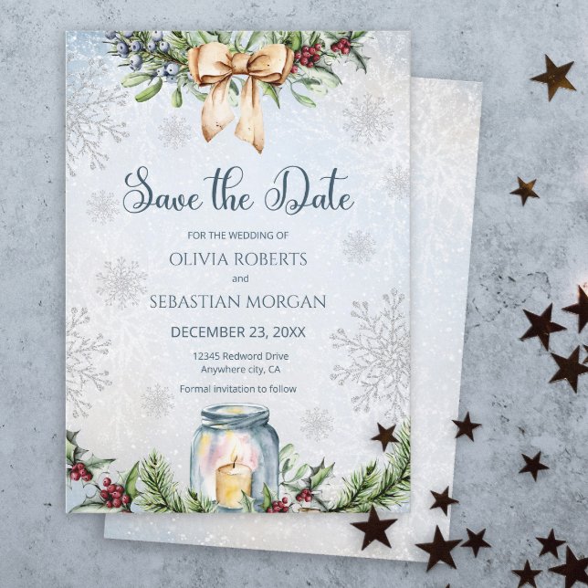 Weihnachts Frostige Winterhochzeit Save The Date (Von Creator hochgeladen)