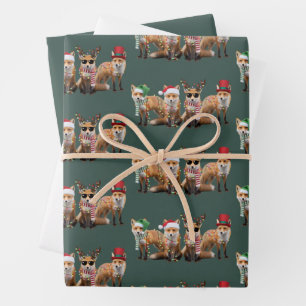 Weihnachts-Fuchs-Freunde Familie Tier Weihnachten Geschenkpapier Set