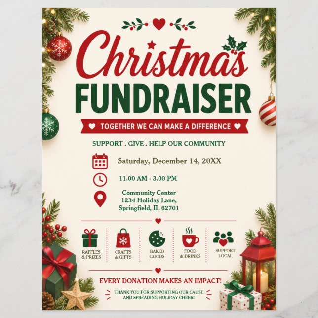 Weihnachts-Fundraiser-Flyer Flyer (Vorne)