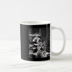 Weihnachts-Funny Cat Selfie mit dem Weihnachtsmann Kaffeetasse