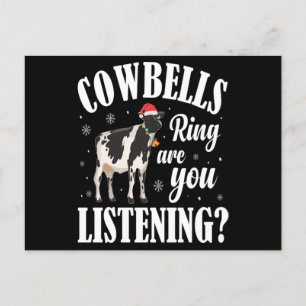 Weihnachts Funny Cowbells Ring Kuh Lover Xmas Gesc Postkarte