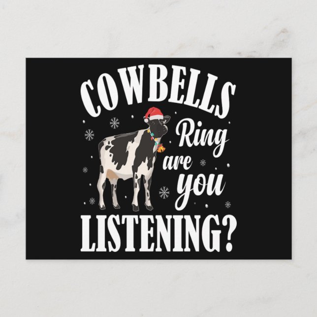 Weihnachts Funny Cowbells Ring Kuh Lover Xmas Gesc Postkarte (Vorderseite)