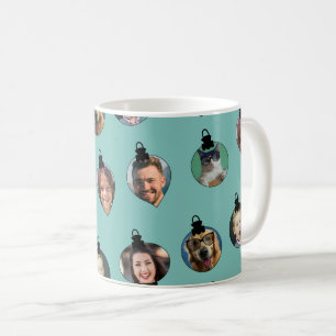 Weihnachts-Funny Family Foto Faces Ornamente Kaffeetasse