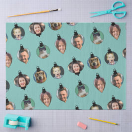 Weihnachts-Funny Family Foto Faces Ornamente Seidenpapier