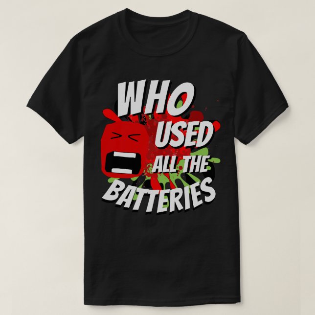 Weihnachts-Funny-Neuheit verwendet alle BATTERIEN T-Shirt (Design vorne)