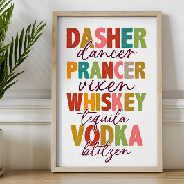 Weihnachts-Funny-Rentier-Drinks Typografie Poster
