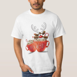 Weihnachts-Funny-Rentier im Hot-Chocolate-Cup T-Shirt