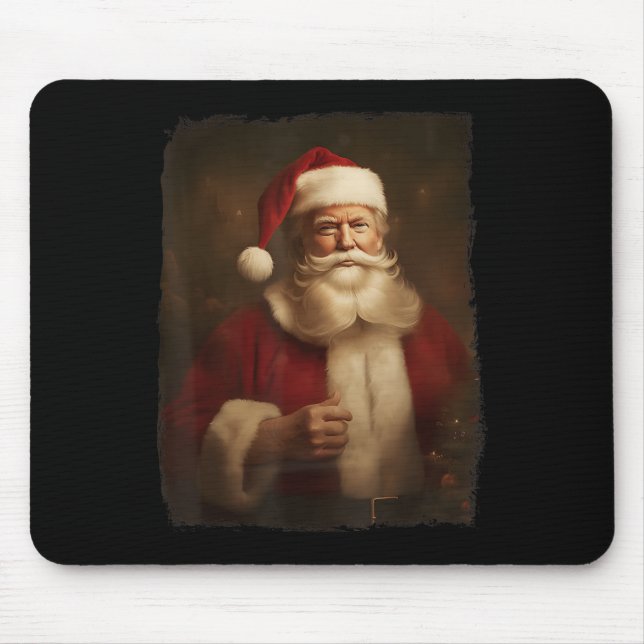 Weihnachts Funny Trump Weihnachtsklaus Retro Vinta Mousepad (Vorne)